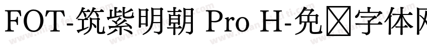 FOT-筑紫明朝 Pro H字体转换